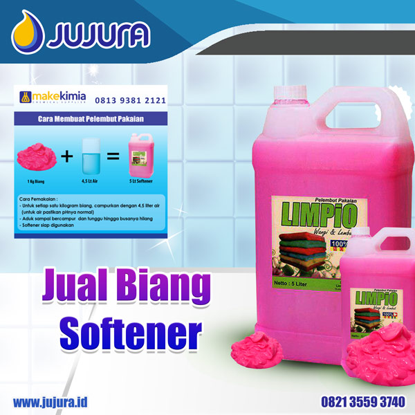 Jual Biang Softener (Info pemesanan kontak via SMS/ Telepon/ WhatsApp ke nomor 0857 2793 6484)