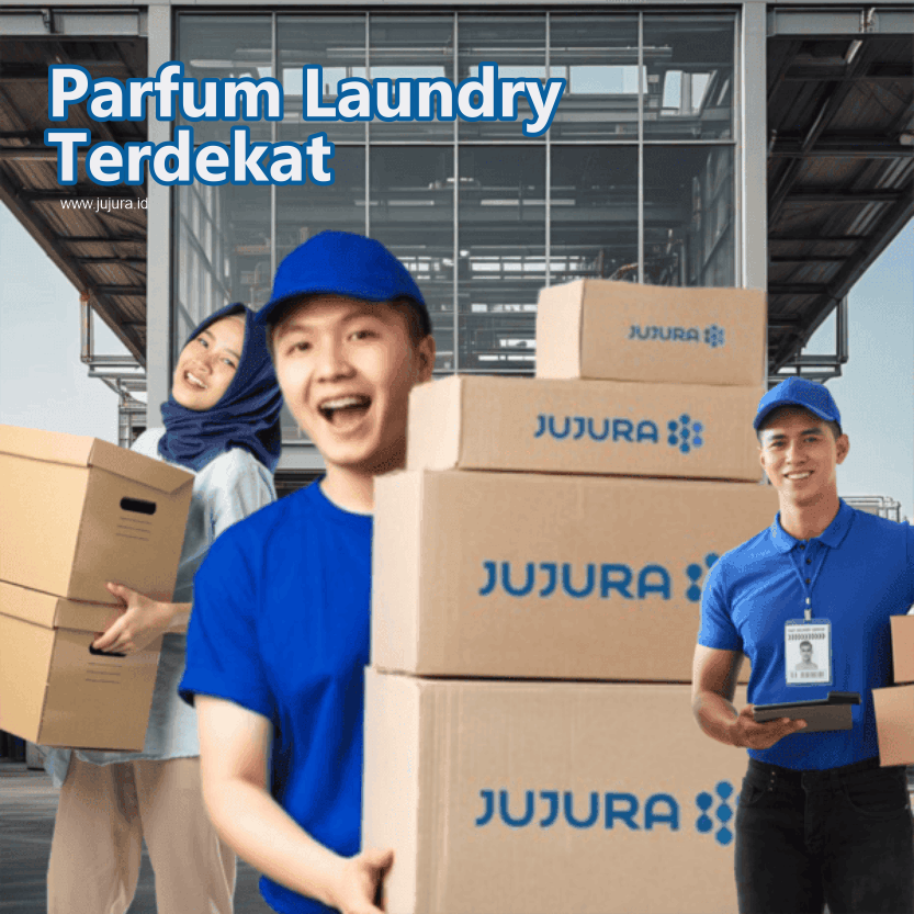 Parfum Laundry Terdekat karyawan jujura yang sedang menyiapkan pesanan parfum laundry pelanggan dan proses pengiriman ke lokasi terdekat